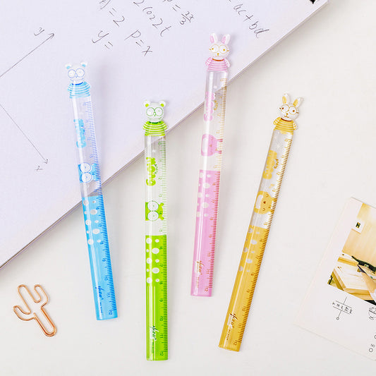 Cute 12cm Mini Glass Ruler (Pack of 2)