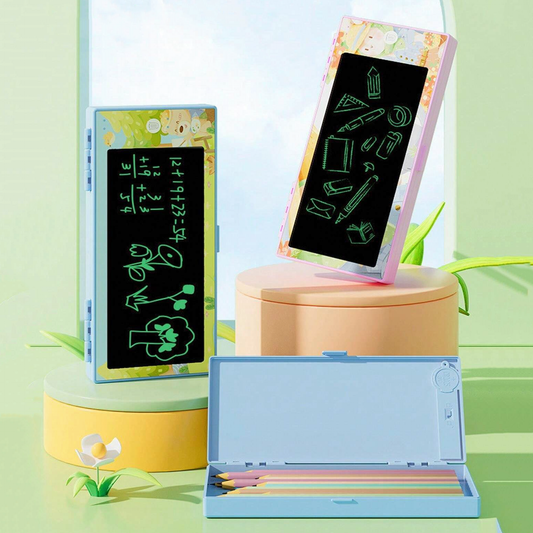 Multi-Functional LCD Drawing Tablet Pencil/Compass Box