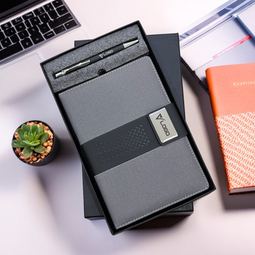 Personalized Corporate Gift Notebook & Pen Set with Stylish Design