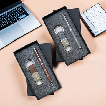 Personalized Corporate Gift Set: Pen & Keychain