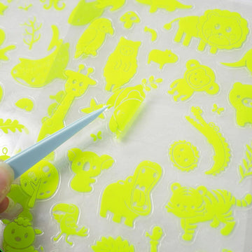 Neon Glow In The Dark Dinosaur Stickers