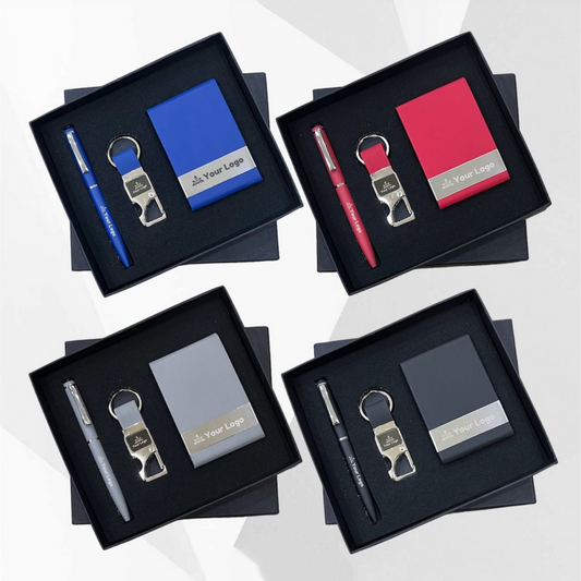 Personalized Corporate Gift Set: Pen, Card Holder & Keychain Corporate Gifting