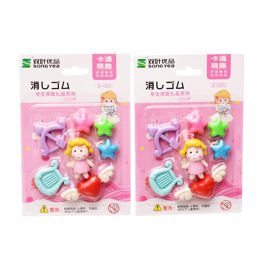 Angel Theme 7 in 1 Eraser Set