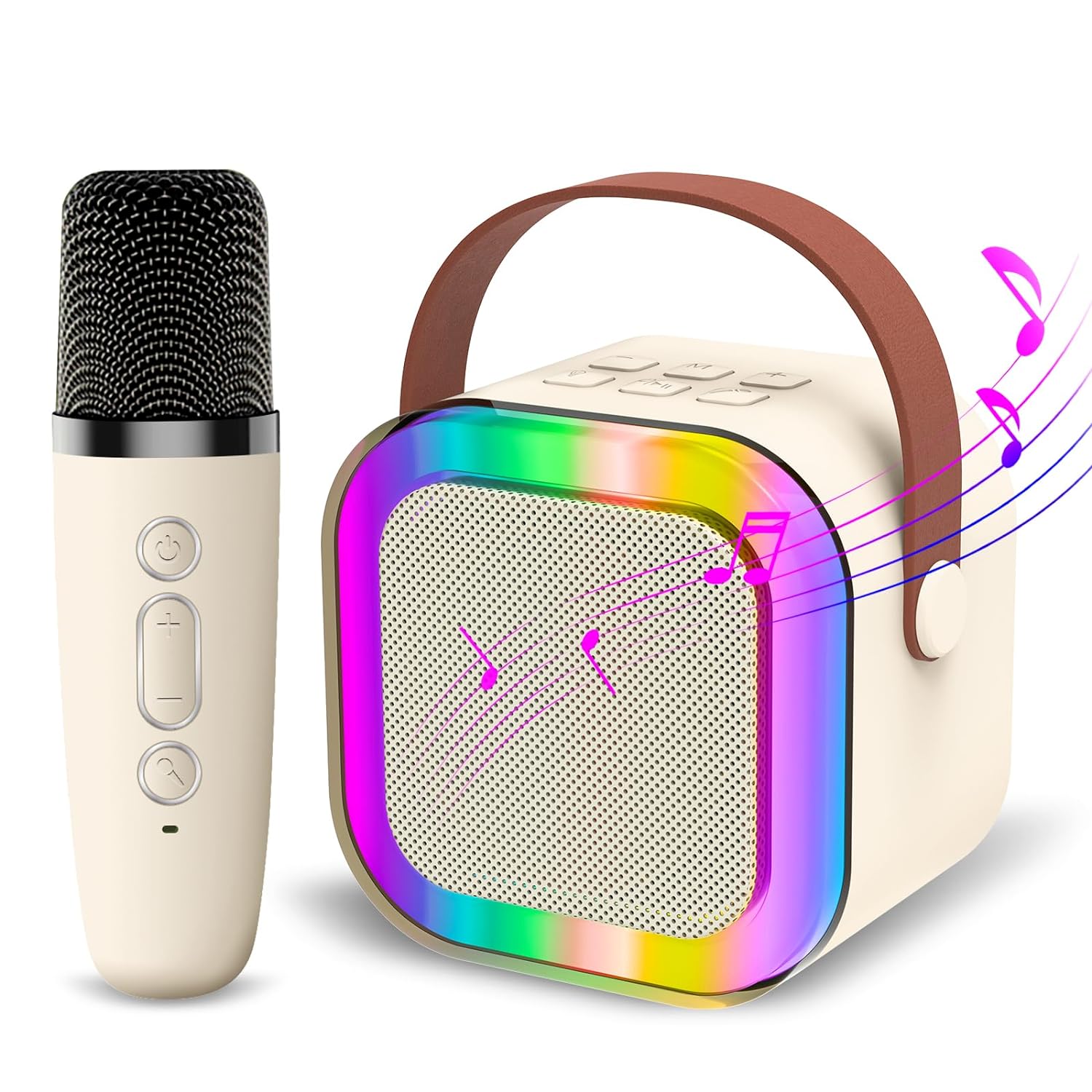 Mini Karaoke Speaker & Mic for Kids with RGB Light – Giftoo