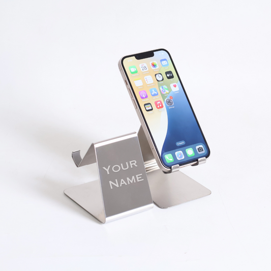 Personalized Mobile Holder/Desk Stand (Silver)