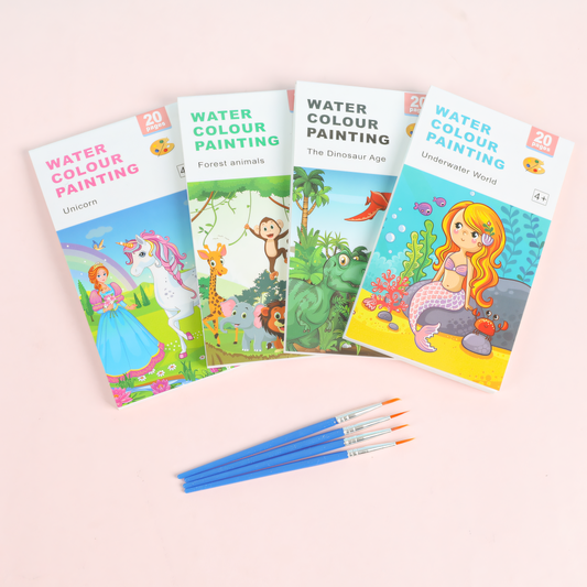 Creative 20 Pages Water Color Painting Book + Brush