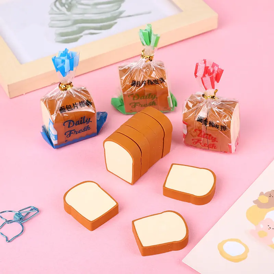 Toast Bread Eraser Pack of 4 Pcs 🍞