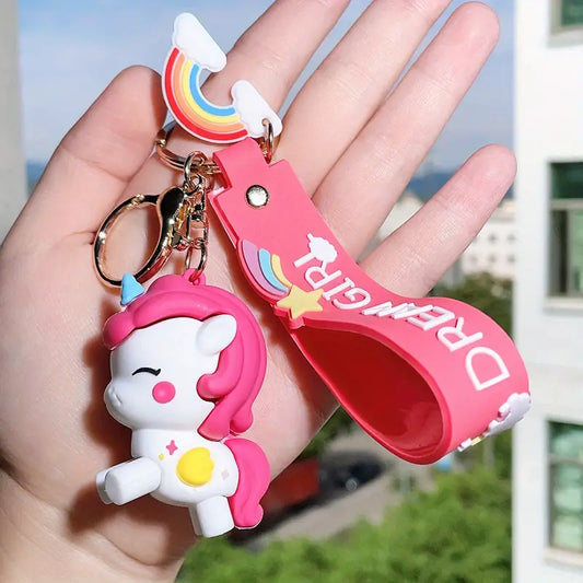 Rainbow Unicorn Soft Silicone Keychain