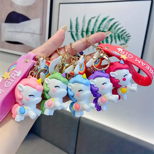 Rainbow Unicorn Soft Silicone Keychain