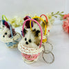 Cute Cat Basket Keychain