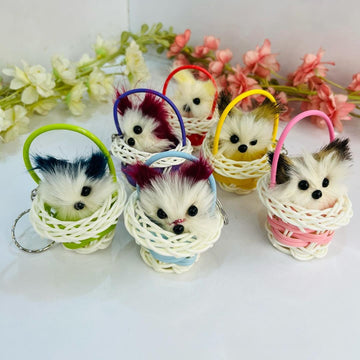 Cute Cat Basket Keychain