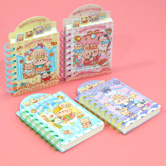 Cute Bunny Outdoor Spiral Mini Diary