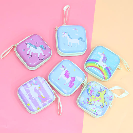 Unicorn Square Multipurpose Coin & Earphone Pouch