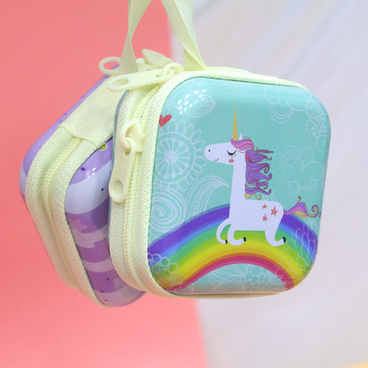 Unicorn Square Multipurpose Coin & Earphone Pouch