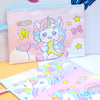 A4 Unicorn Zipper File Folder Bag