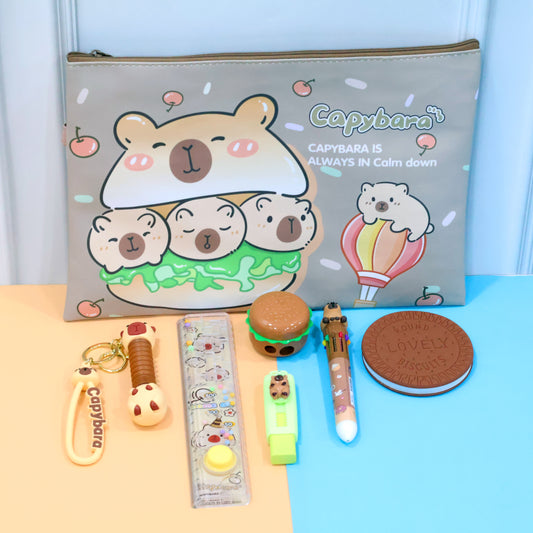 Capybara Cuteness Combo: School Essentials in Style