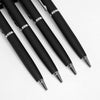 Personalized Matte Black Ball Pen with Silver Accents