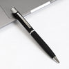 Personalized Matte Black Ball Pen with Silver Accents