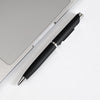 Personalized Matte Black Ball Pen with Silver Accents