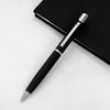 Personalized Matte Black Ball Pen with Silver Accents