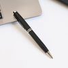 Personalized Sleek Matte Black Pen with Silver Elegance