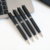 Personalized Sleek Matte Black Pen with Silver Elegance