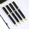 Personalized Matte Black Ball Pen with Gold Accents