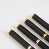 Personalized Matte Black Ball Pen with Gold Accents