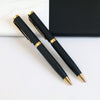 Personalized Matte Black Ball Pen with Gold Accents