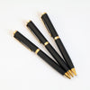 Personalized Matte Black Ball Pen with Gold Accents