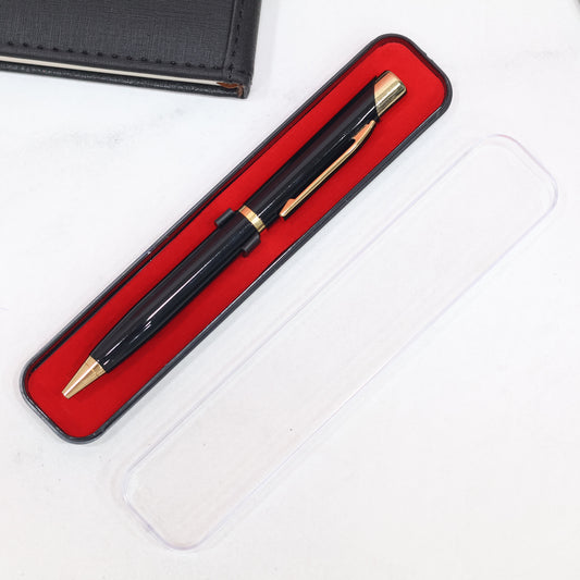Personalized Glossy-Black with Gold Tone Pen