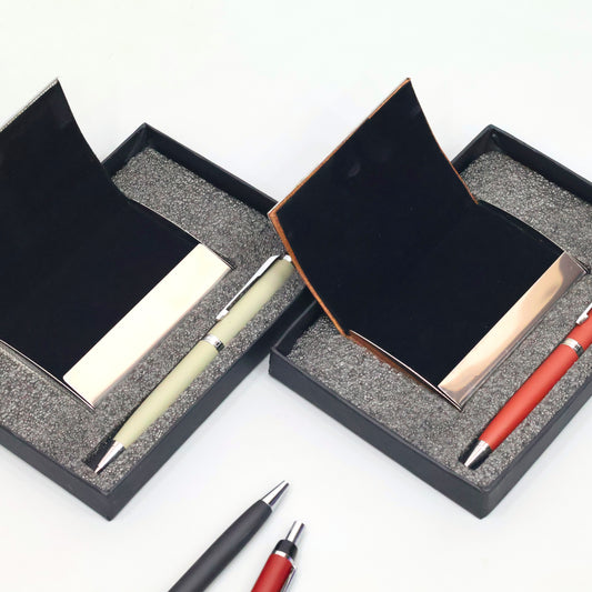 Customized Gift Set With Card Holder & Ball Pen