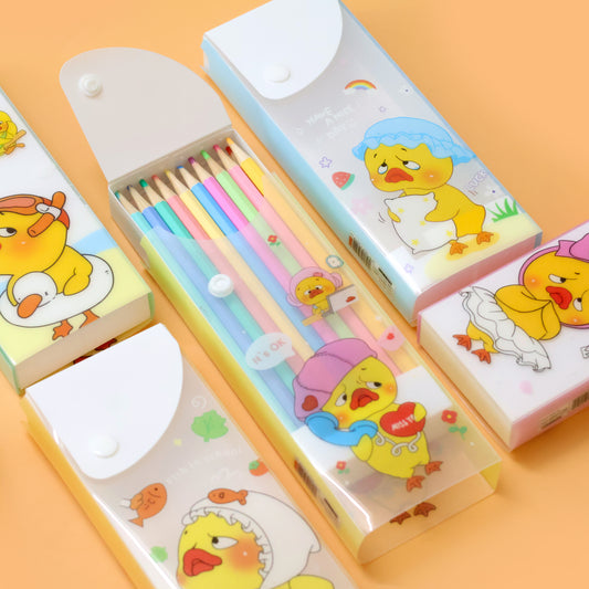 Cute Chicken Transparent Pencil Case