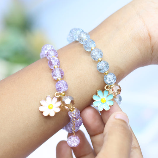 Crystal Beaded Daisy Bracelet