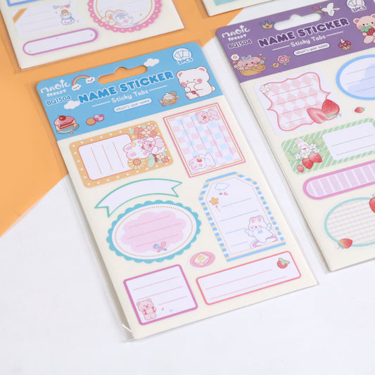 Kawaii Name Sticker Sticky label