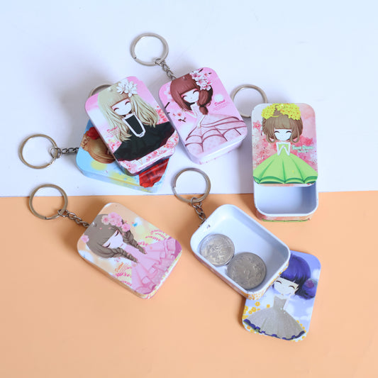 Mini Girl Tin Box keychain