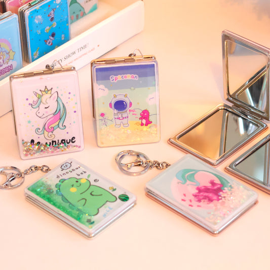 Glittery Foldable Compact Mirror