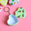 Mini Heart Fruit Tin Box keychain