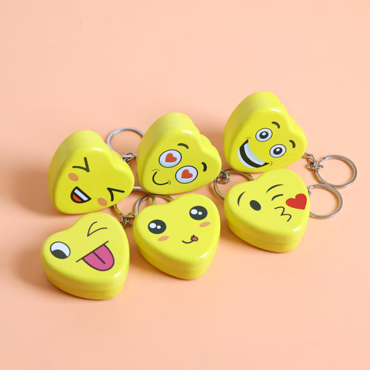 Mini Heart Smiley Tin Box keychain