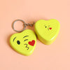 Mini Heart Smiley Tin Box keychain