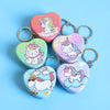 Mini Heart Unicorn Tin Box keychain