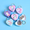 Mini Heart Unicorn Tin Box keychain