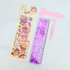 Sparkly Glitter Ruler + Fun Stickers Set