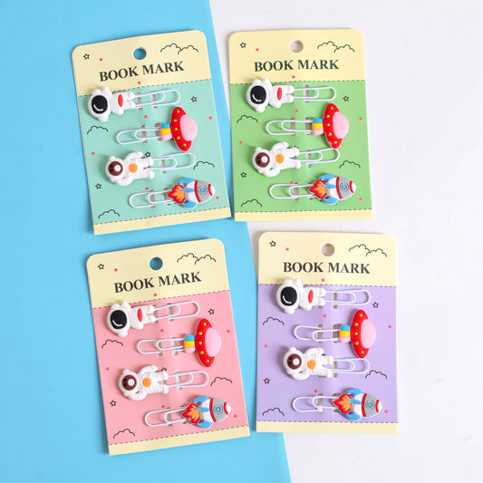 Space-Themed Bookmarks Paperclip Set of 4pcs