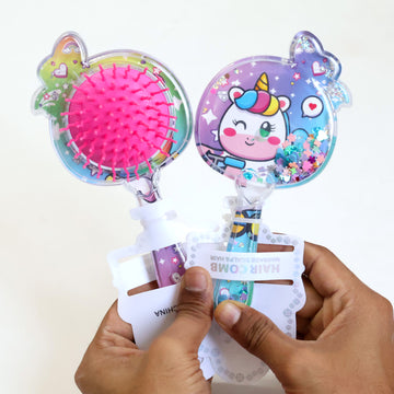 Fruit Shaped Unicorn Glitter Hair Brush/Comb