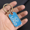 Personalized Metal Keychains Round - Blue