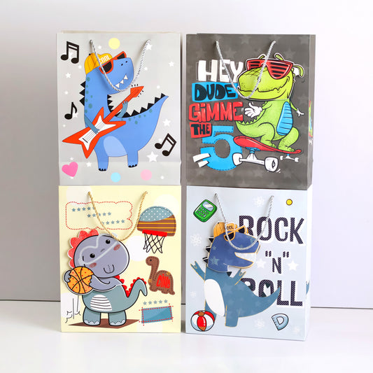 Dancing Dino 3D Paper Gift Bag