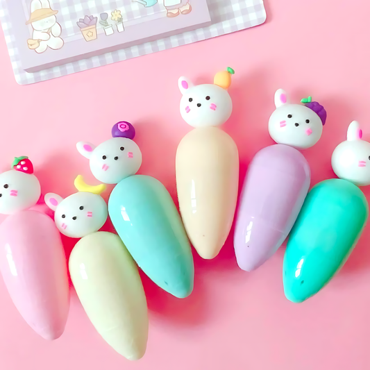 Kitty Carrot Highlighters - Pack of 6 Colors