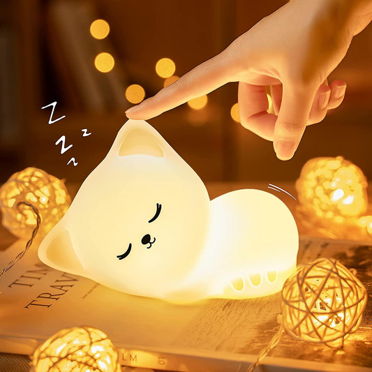 Silicon Sleeping Kitty Touch Night Lamp