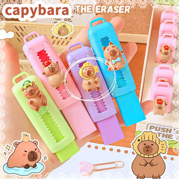 Cute Capybara Sliding Retractable Eraser